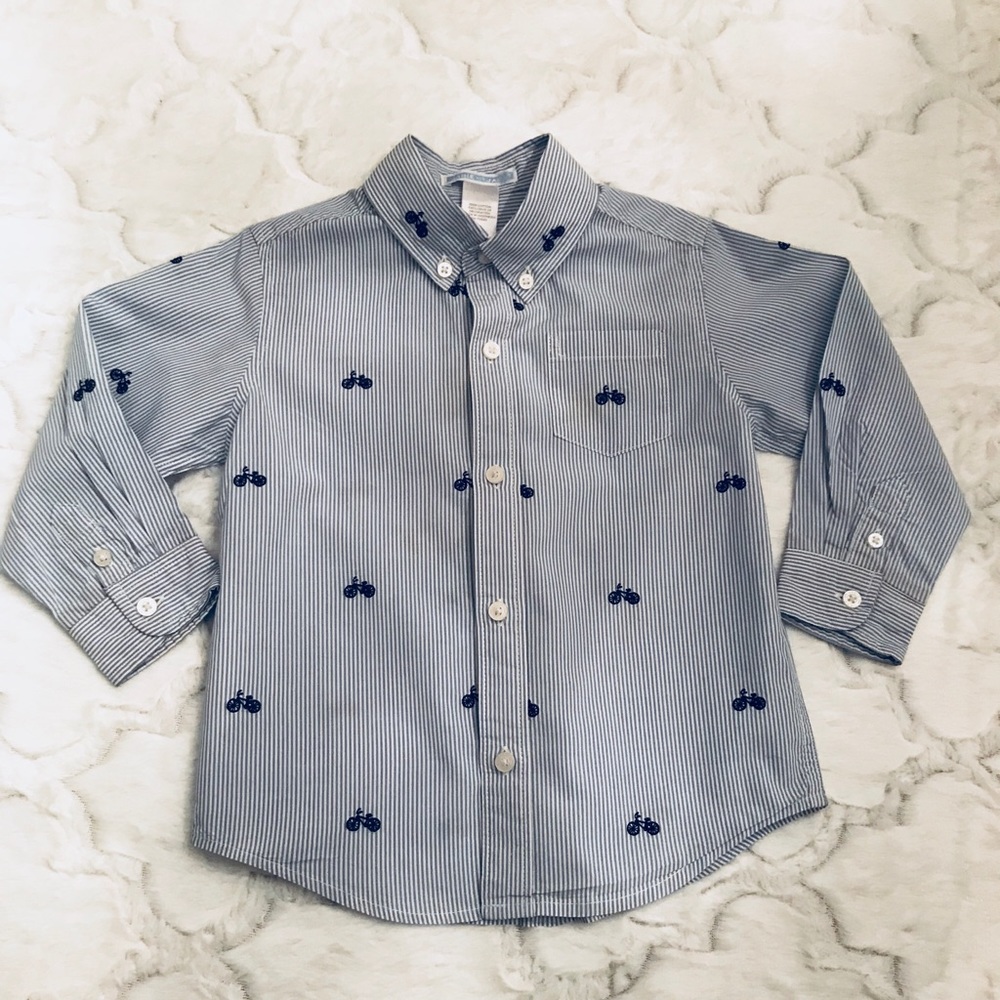 Janie and Jack Oxford blue pinstriped Button down